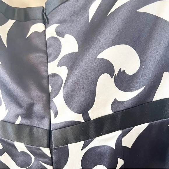 Milly New York Strapless Silk Cocktail Dress Size 8 Black White Bridesmaid Dance - Picture 6 of 9